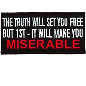 Hot Leathers Unisex The Truth Will Set You Free 4"x2" Embroidered Patch 💸